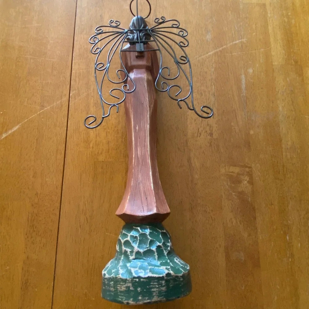 Southern Living at Home Angel Figurine Home Decor Praying Rustic Metal Wings